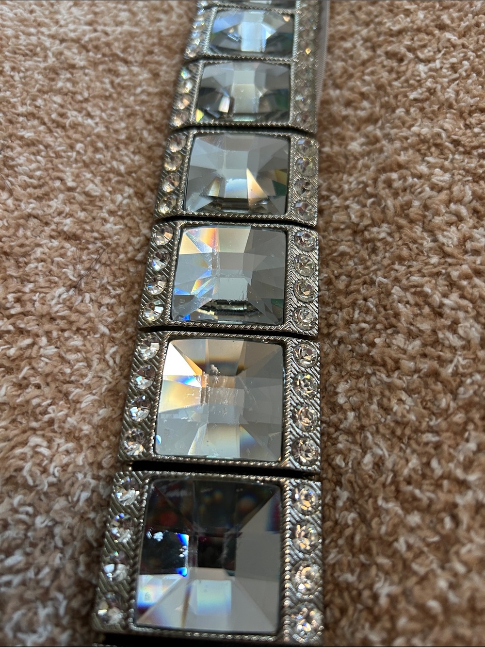 B.B Simon L Swarovski Crystal Bling Belt Cow Hide leather - Picture 11 of 12